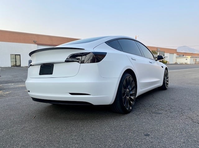 White Tesla Back