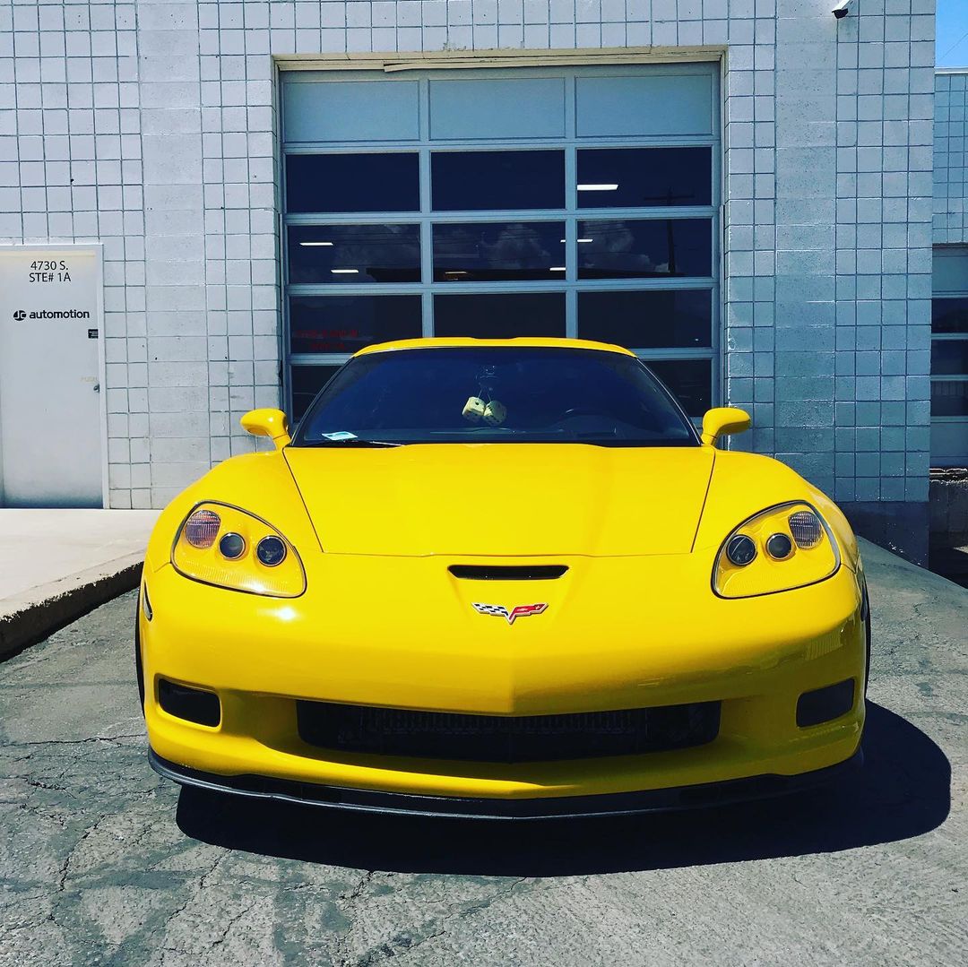 Yellow Corvette Front